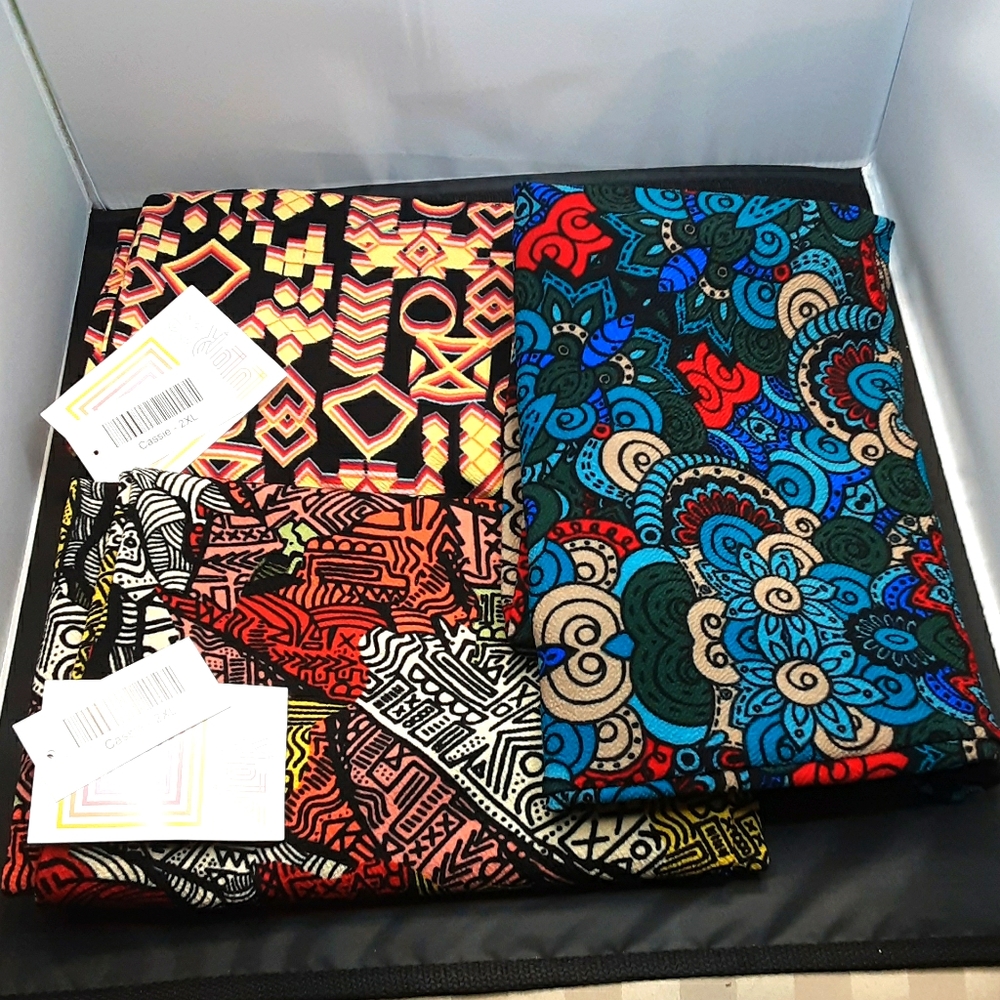 3 Lularoe pencil skirts,colorful 2 NWT , 2-2XL,1-3X